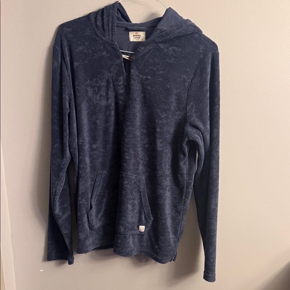 Marine Layer Terry Out Baja Hoodie – Men’s M (Slate/Mood Indigo)